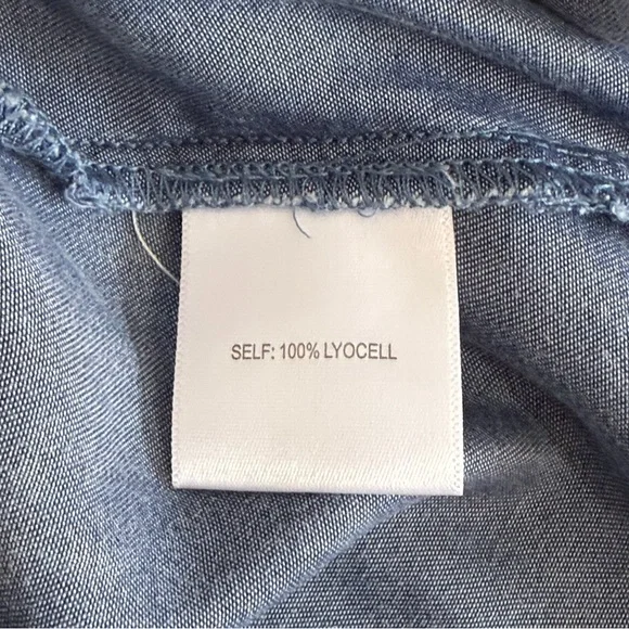 Jane + Delancey Womens Lightweight Denim Button Down Tunic Top Size 1X Blue - Picture 8 of 9